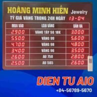 Bảng giá tiệm vàng led 117 bang gia dien tu gia re