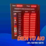 Bảng menu led 154 bang ty gia ngan hang